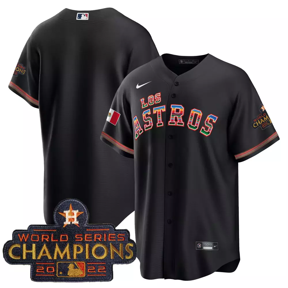 los astros 2022 world series champions jersey all stitched black men s style name patch