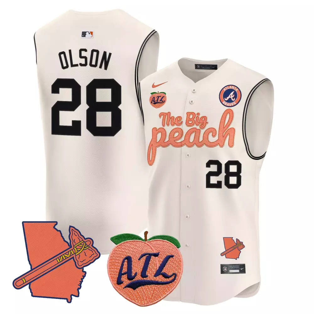 matt olson 28 atlanta braves black stitched jersey name patch 2023 men s style