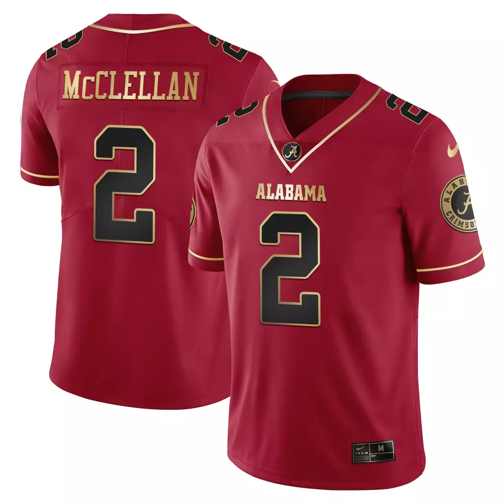 McClellan 2 Alabama Crimson Tide 2023 Red Stitched Jersey | Men's Style | Game Day Outfit for Men, Women & Youth