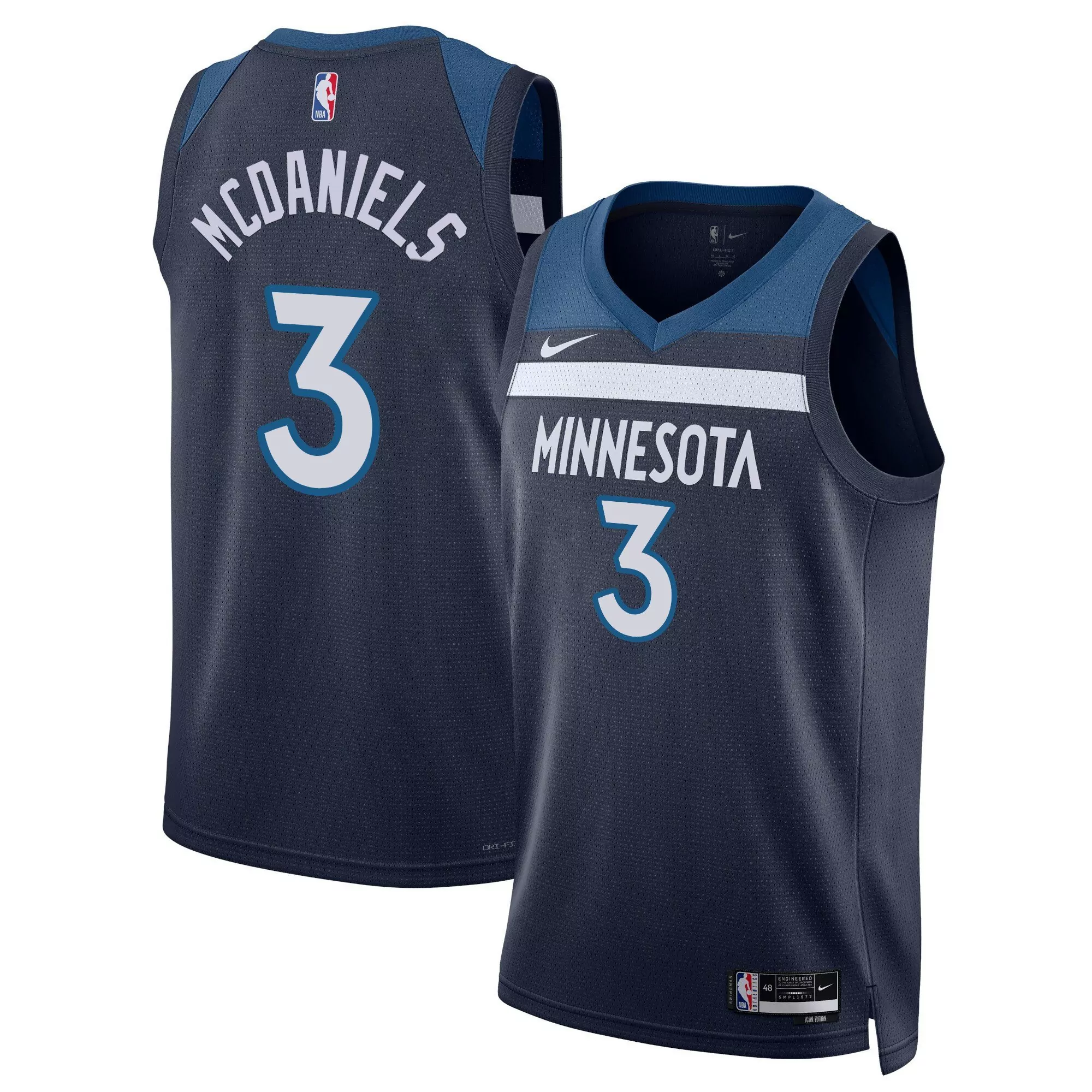 mcdaniels 3 minnesota timberwolves black stitched jersey name patch men s style 2023