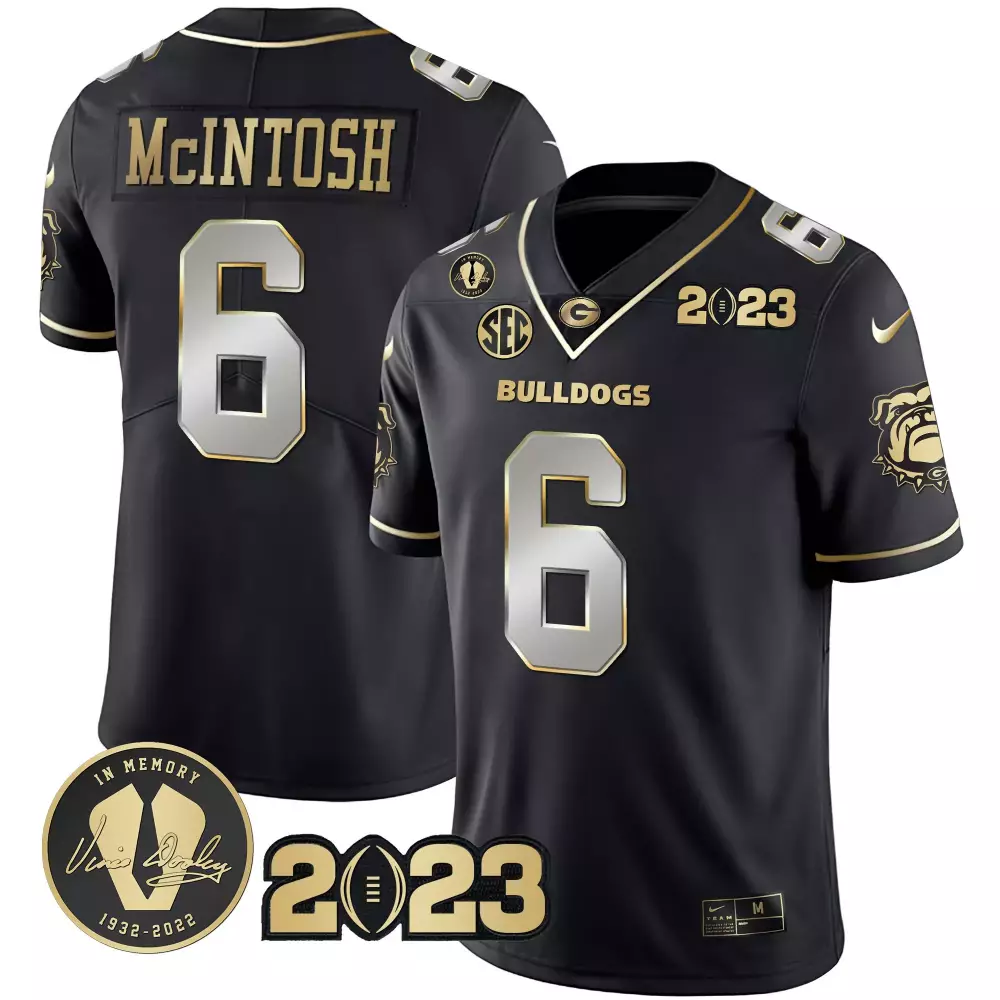 McIntosh 6 Georgia Bulldogs 2023 Black Stitched Jersey | Stylish Fan Gear for Men, Women & Youth