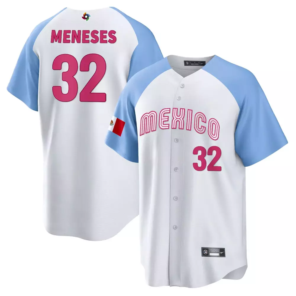 Meneses 32 Mexico 2023 All Stitched Vapor Jersey | White with Patch Edition | Perfect Gift for Fans | For Men, Women & Youth