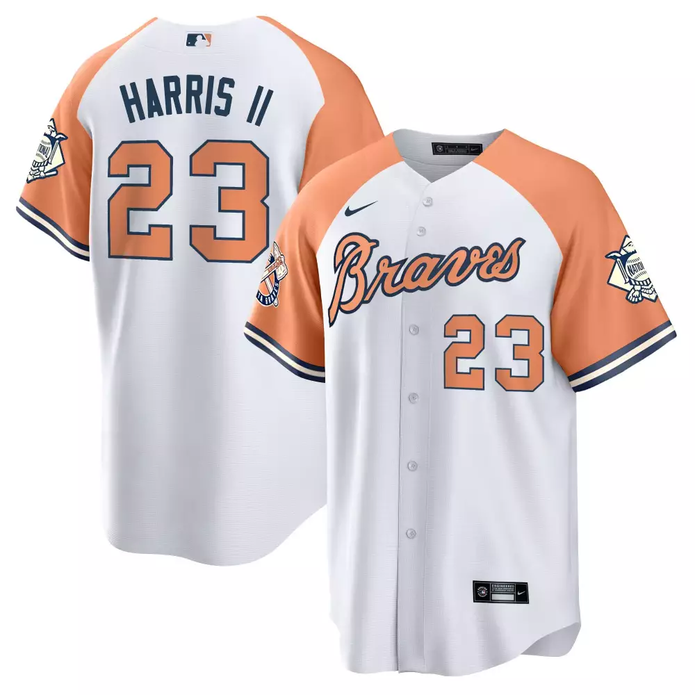 michael harris ii 23 atlanta braves white jersey 2021 youth all stitched champions edition