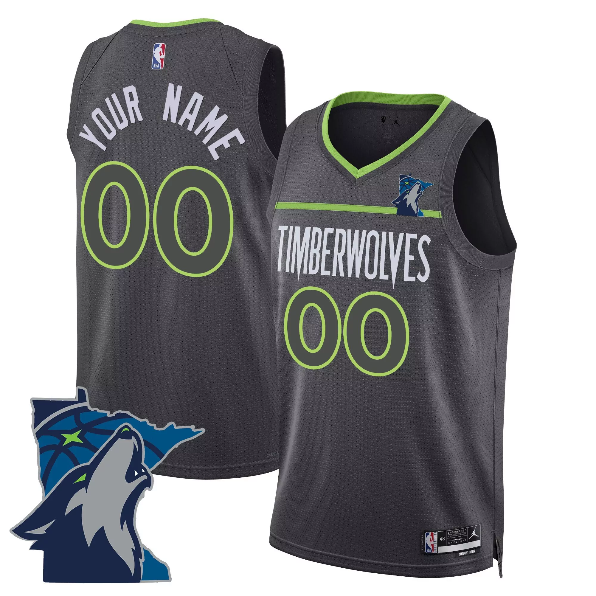 minnesota timberwolves black swingman jersey all stitched vapor edition
