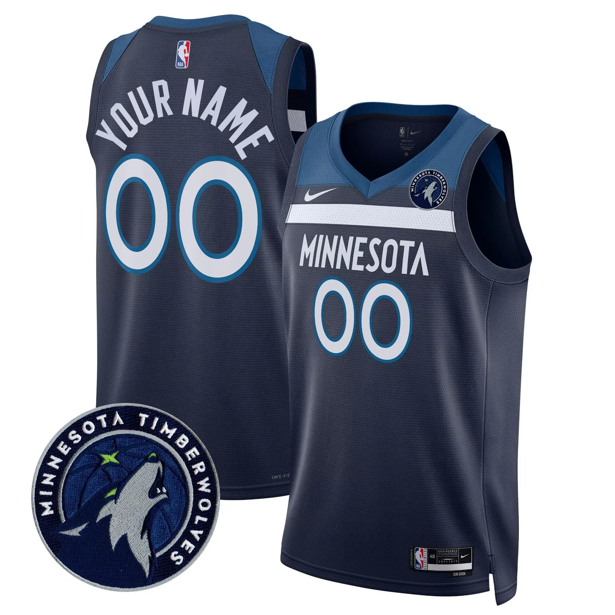 Minnesota Timberwolves Name Patch 2023 Men'S White Jersey All Stitched