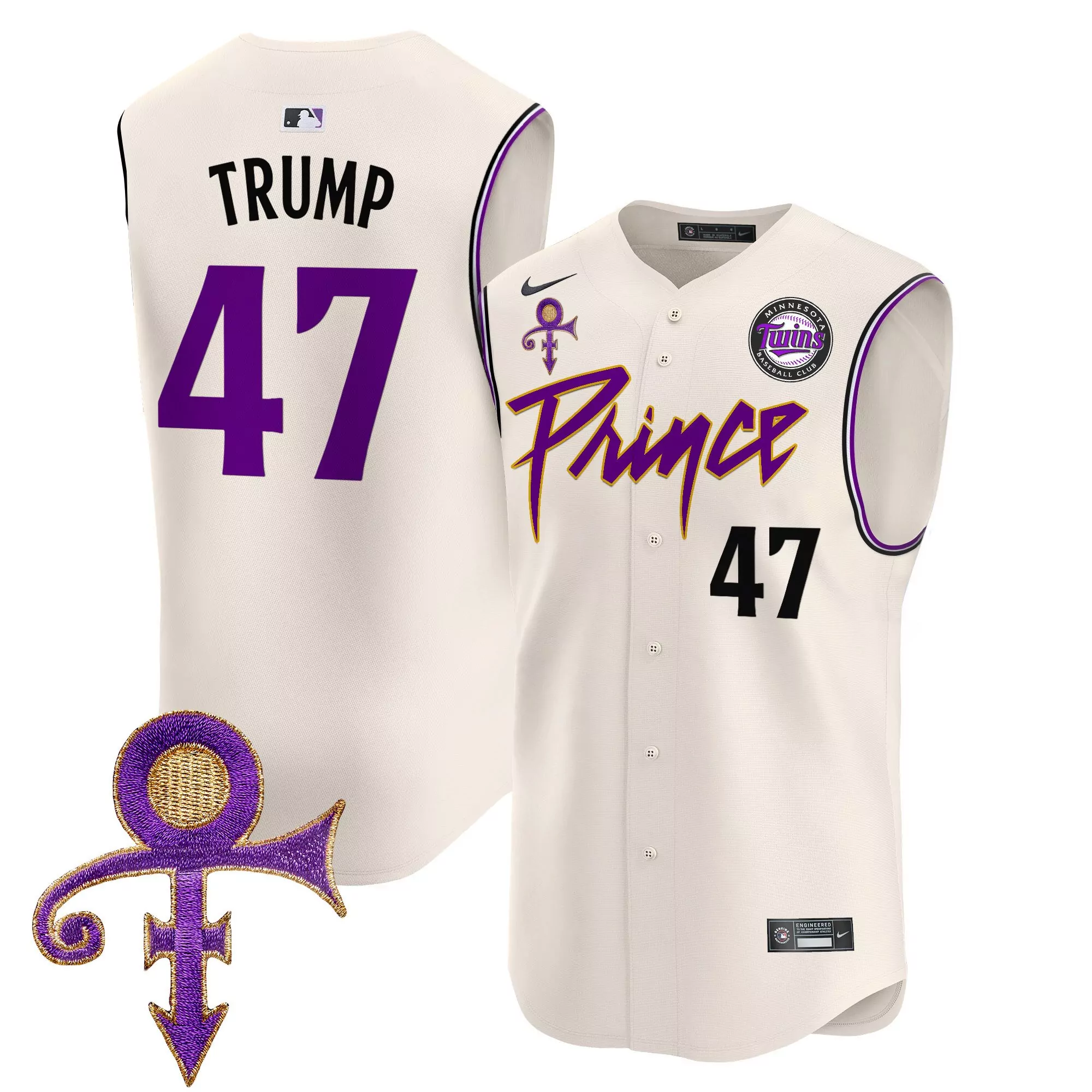 minnesota twins prince 47 men s cream sleeveless jersey all stitched name patch 2023