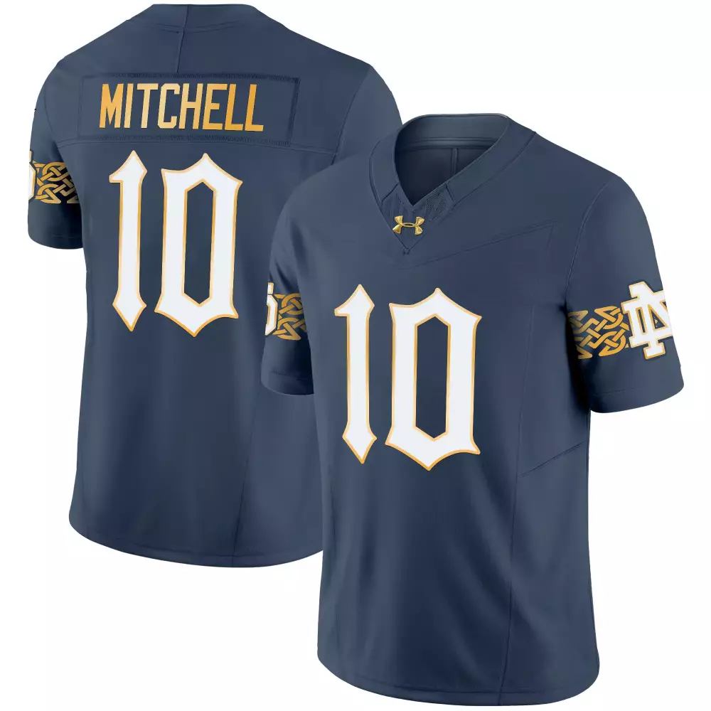 Mitchell 10 Men'S Stitched Jersey Navy Notre Dame Fighting Irish Sugar Bowl Champions 2025