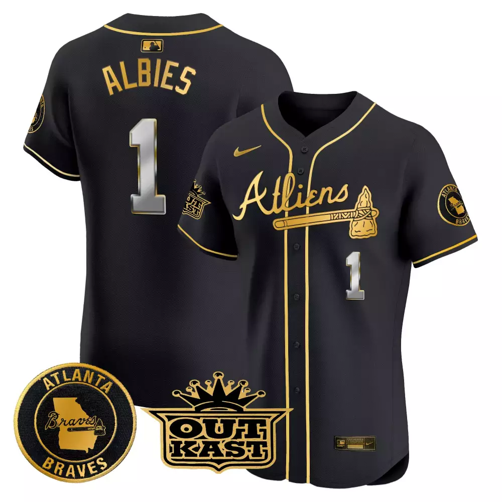 ozzie albies 1 atlanta braves black stitched jersey with name patch men s style 2023