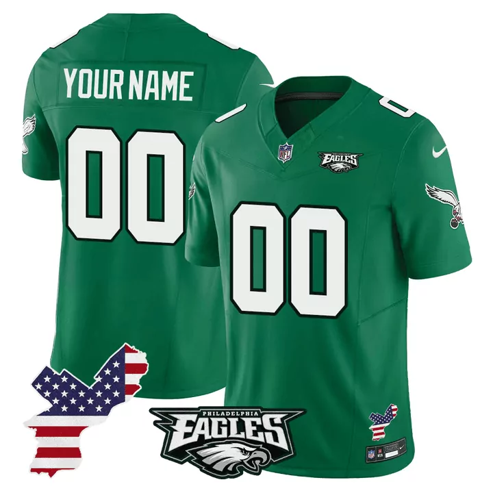 philadelphia eagles custom green jersey with 1933 patch personalized player shirt
