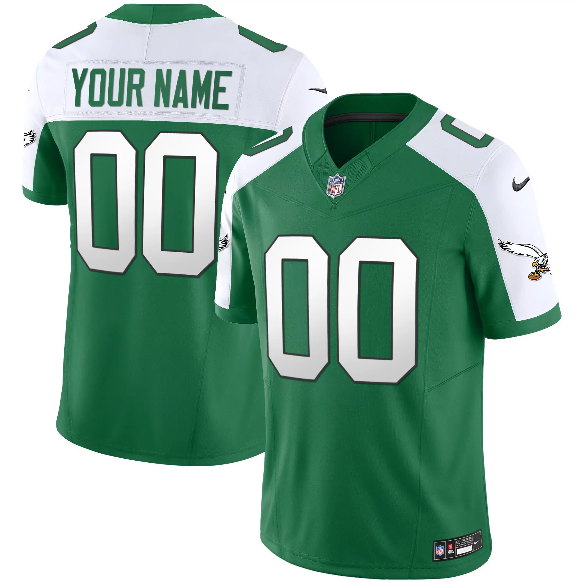 philadelphia eagles custom green jersey with 1933 patch personalized player shirt
