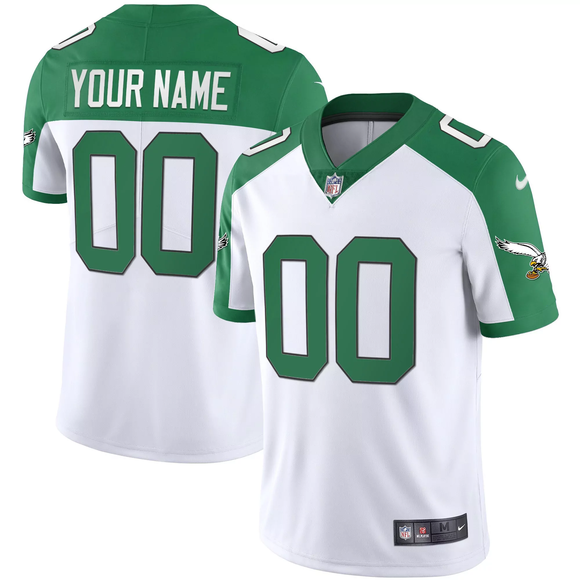 philadelphia eagles custom green jersey with 1933 patch personalized player shirt