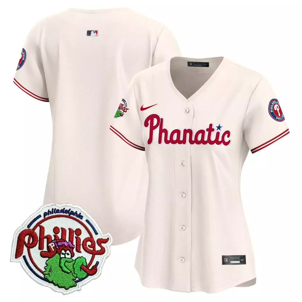 2023 Philadelphia Phillies Cream Stitched Jersey | Women's Name Patch | Replica Fan Gear for Game Day | For Men, Women & Youth