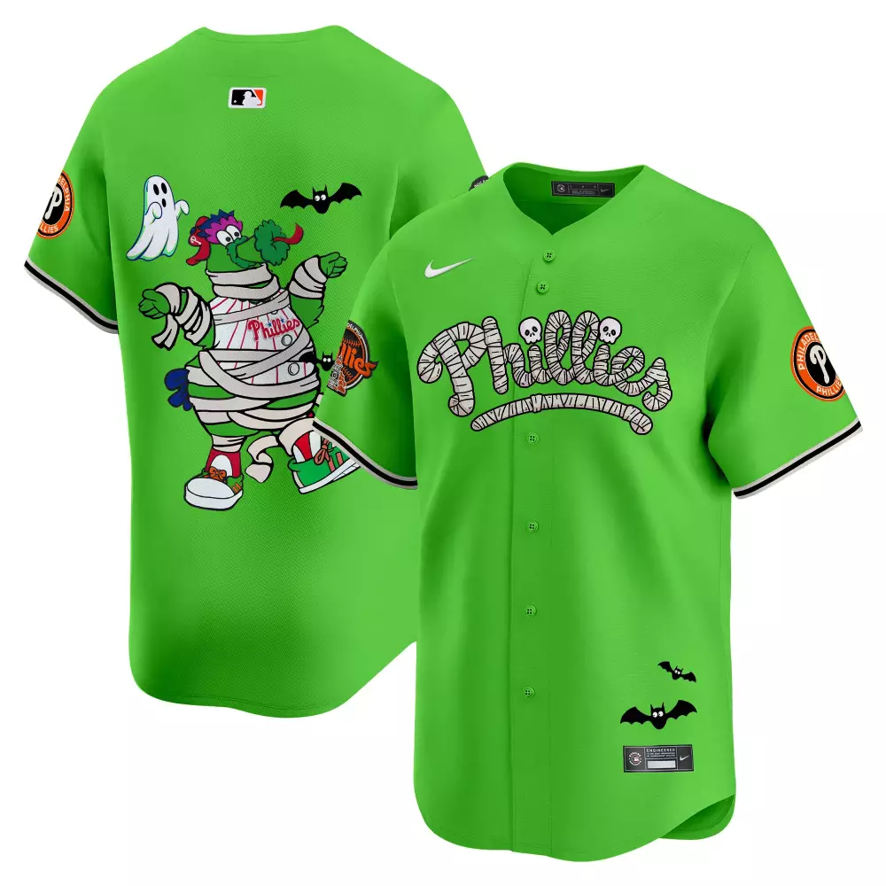 phillies green stitched jersey men s halloween name patch 2023