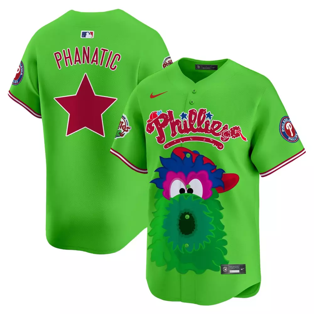 Phillies Phanatic Stitched Jersey | Green Unisex Name Patch 2023 | For Game Day | For Men, Women & Youth