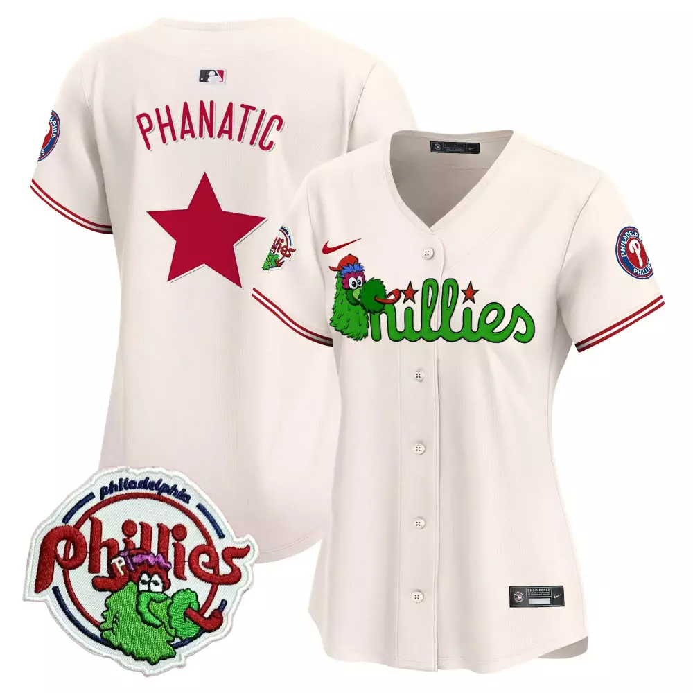 phillies phanatic women s cream stitched jersey name patch 2023