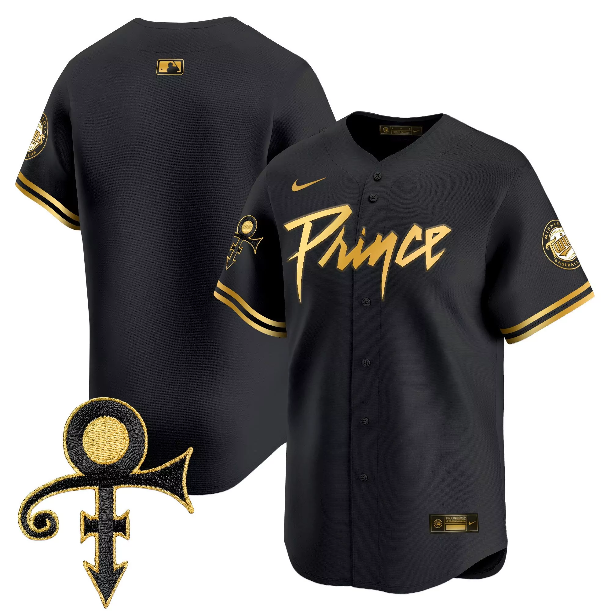 prince name patch black vapor premier limited stitched jersey minnesota twins men s style 2023