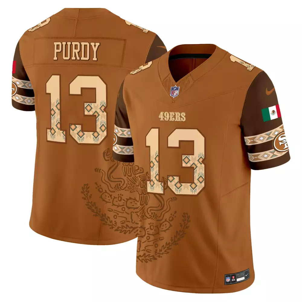 Purdy 13 San Francisco 49ers 2023 Brown Stitched Jersey | All Stitched with Name Patch | Men’s Style Fan Gear | For Men, Women & You