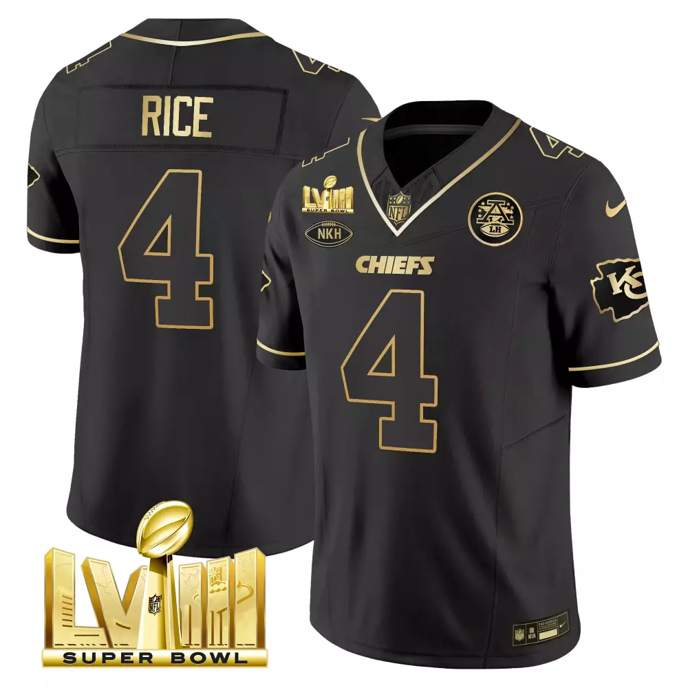 Rashee Rice 4 Kansas City Chiefs 2024 Independence Day Vapor Premier Limited Jersey | All Stitched Fan Gear | For Men, Women & Youth