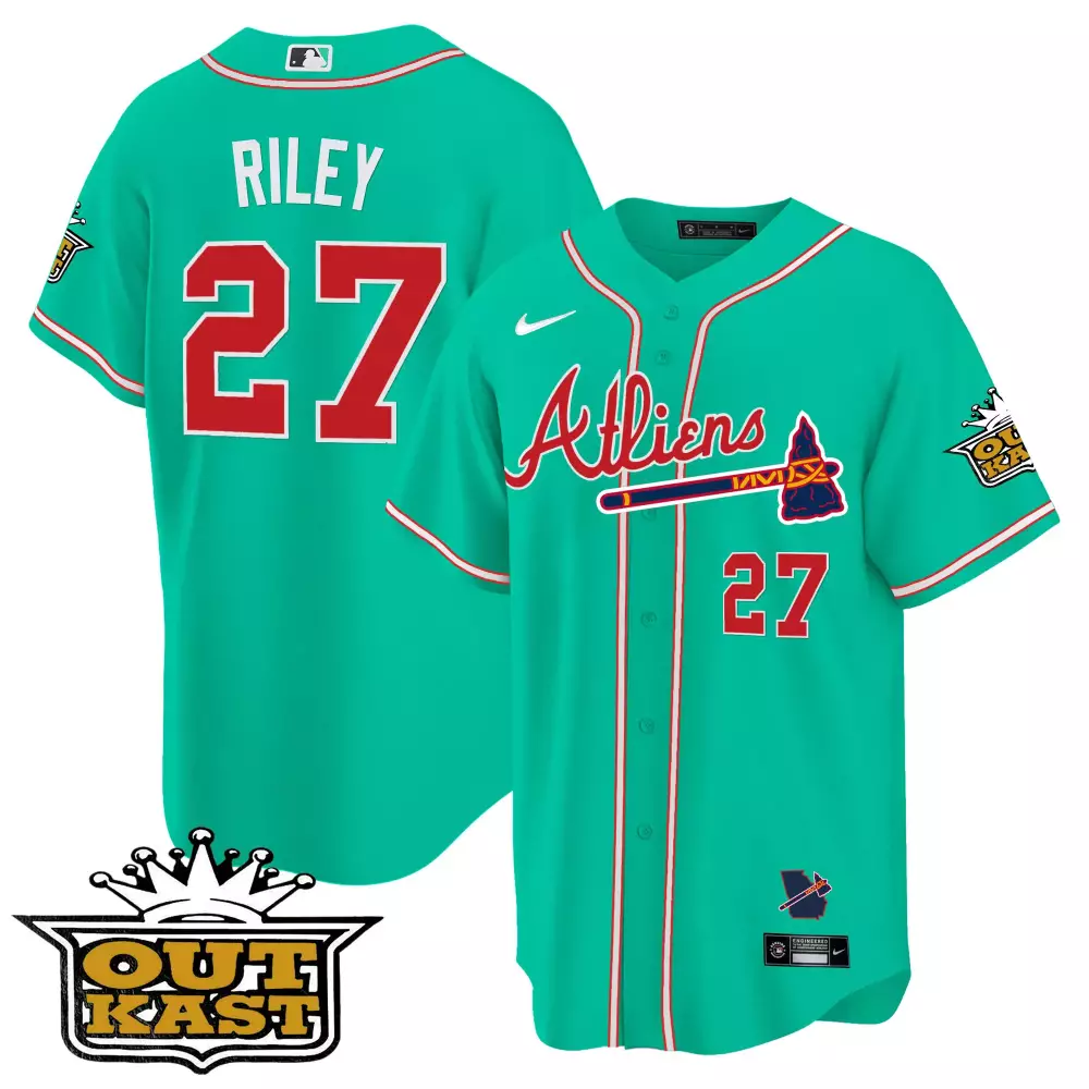 Riley 27 Atlanta Braves Stitched Jersey | Men's Cool Base 2023 Galaxy Edition | Game Day Outfit | For Men, Women & Youth