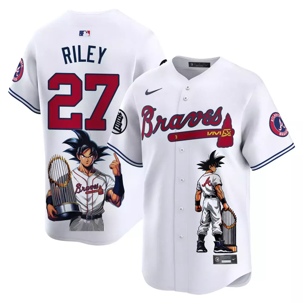 Riley 27 Atlanta Braves White Stitched Jersey | Name Patch 2024 Spring Training Men's Style | For Men, Women & Youth