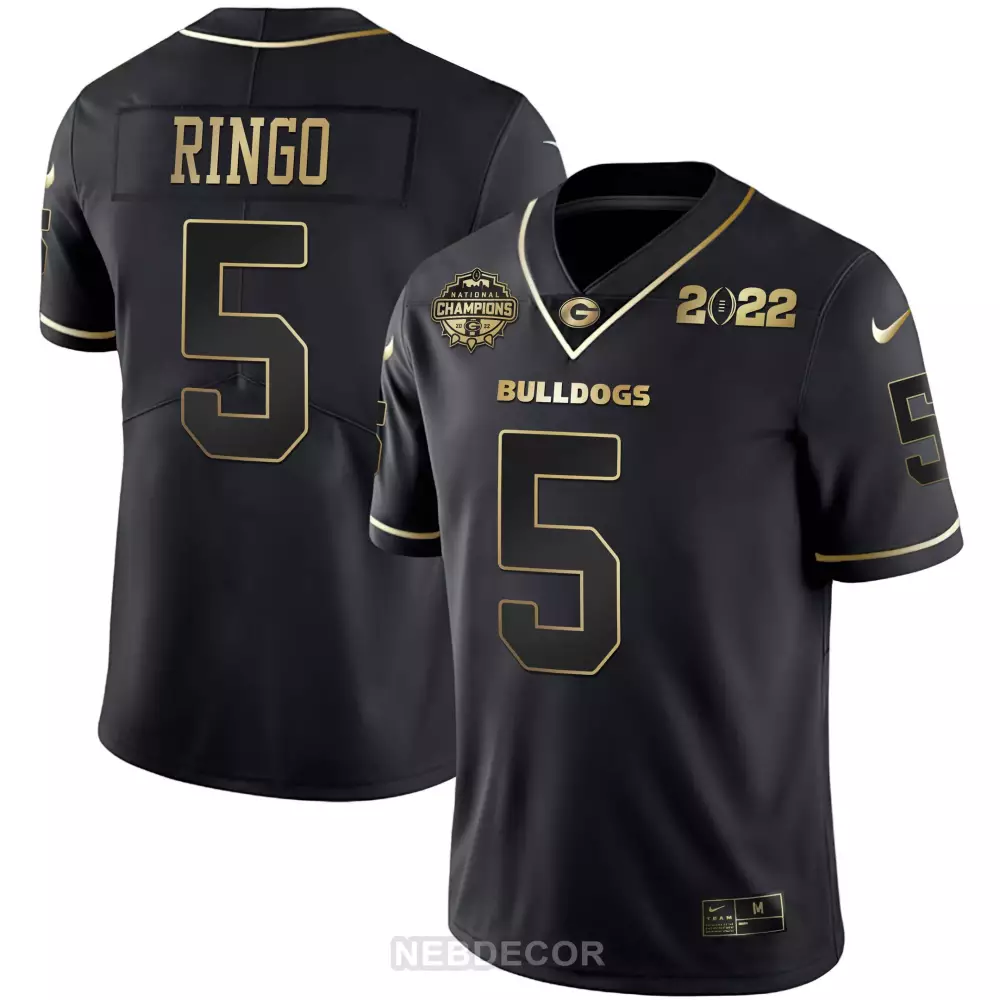 Ringo 5 Georgia Bulldogs 2022 Men's Black Vapor Jersey | All Stitched Style | For Men, Women & Youth