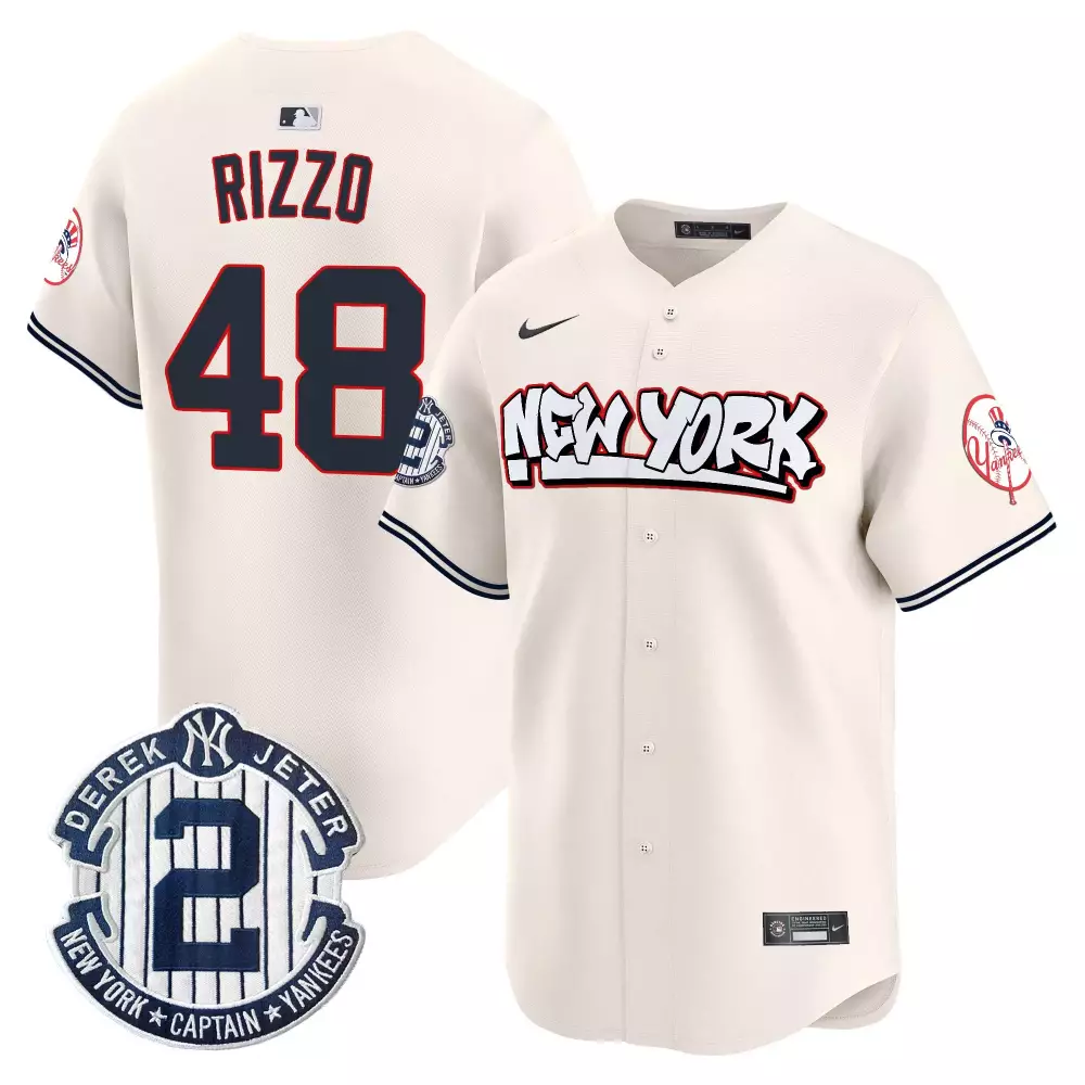 Rizzo 48 New York Yankees Cream Stitched Jersey | Men's Name Patch 2023 | For Men, Women & Youth