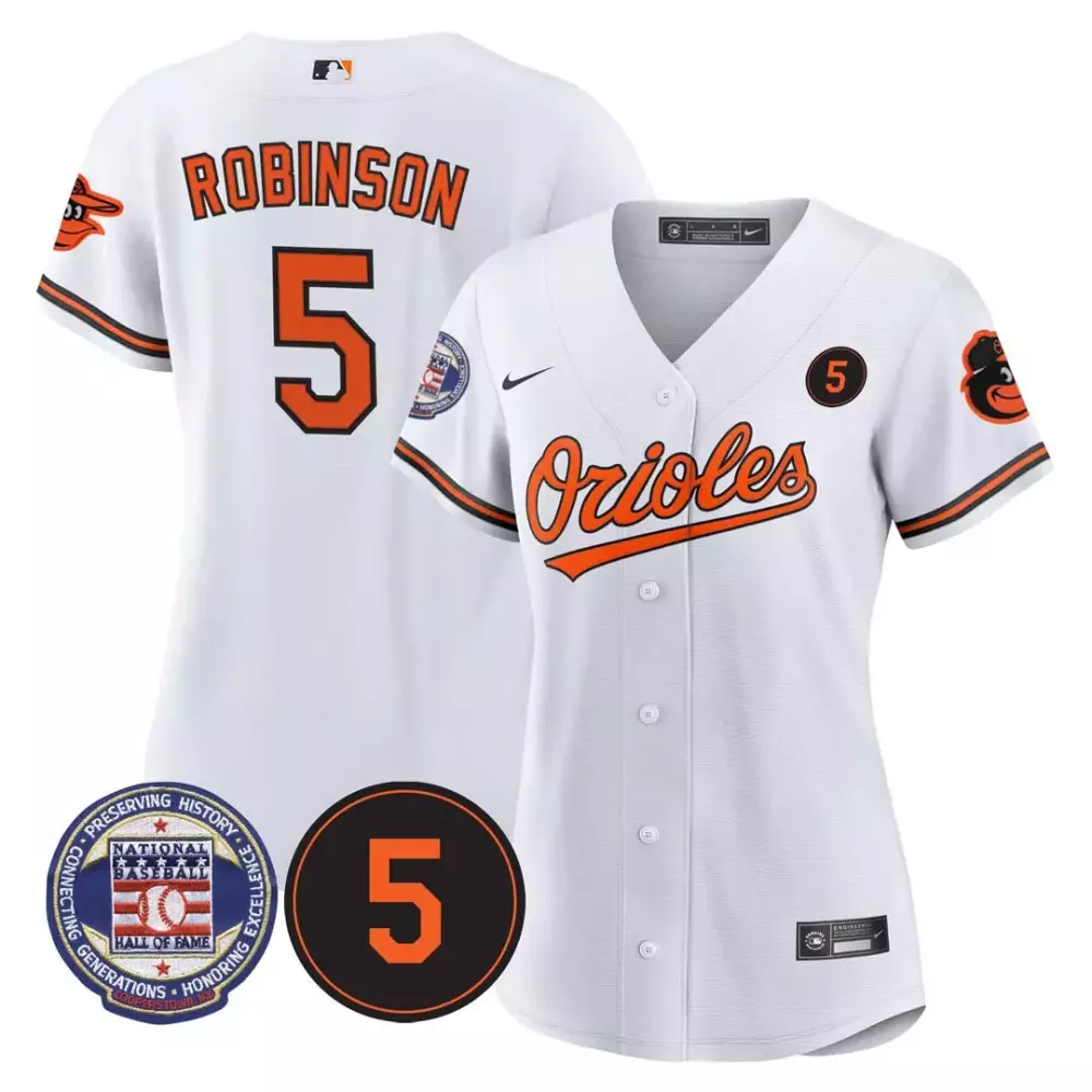 robinson 5 women s white baltimore orioles all stitched jersey with name patch 2023