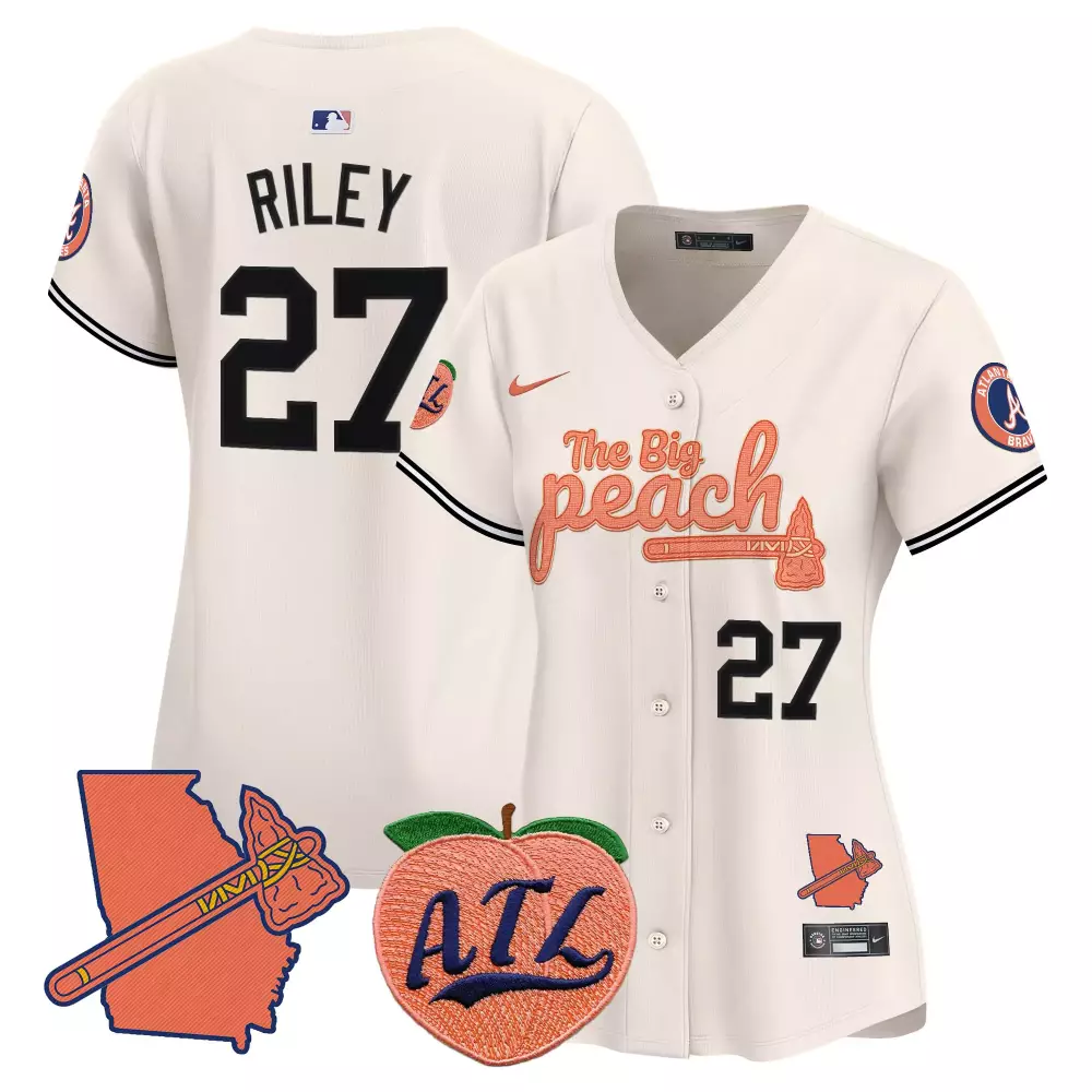 Ronald Riley 27 Atlanta Braves 2023 Navy Stitched Jersey | Name Patch | Fan Gear for Men, Women & Youth