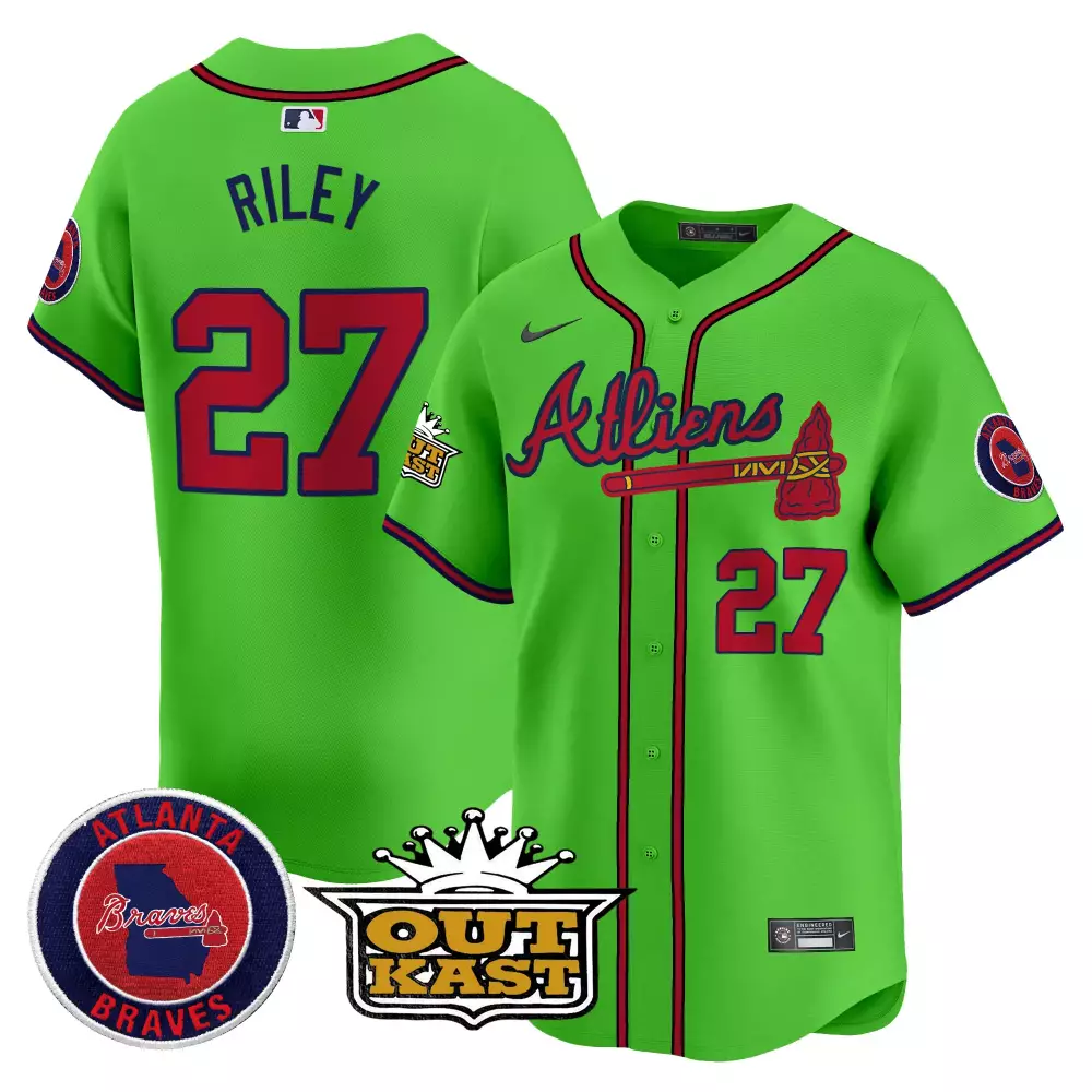 Ronald Riley 27 Atlanta Braves 2023 Navy Stitched Jersey | Name Patch | Fan Gear for Men, Women & Youth