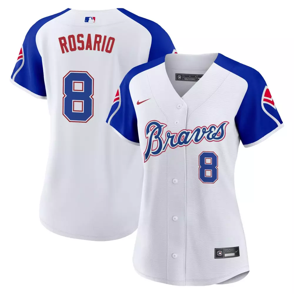 Rosario 8 Atlanta Braves 2024 Spring Training White Vapor Premier Jersey | All Stitched | Limited Edition for Men, Women & Youth