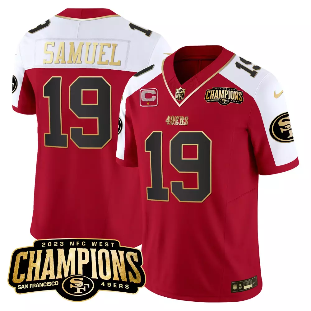 Samuel 19 San Francisco 49ers 2023 Red Stitched Jersey | 75th Anniversary Name Patch | Limited Edition Fan Gear | For Men, Women & Youth