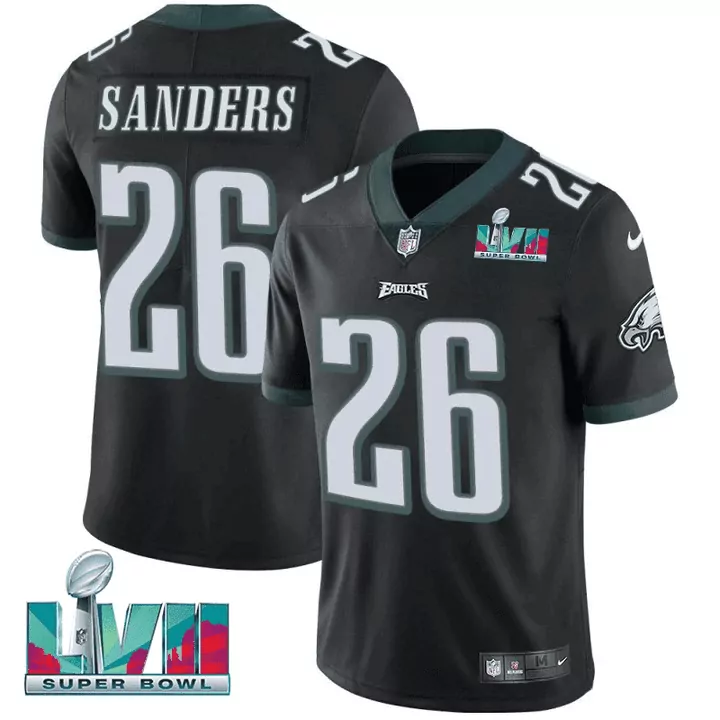 Sanders 26 Philadelphia Eagles Black Stitched Jersey | Super Bowl LII 2018 Name Patch | For Men, Women & Youth