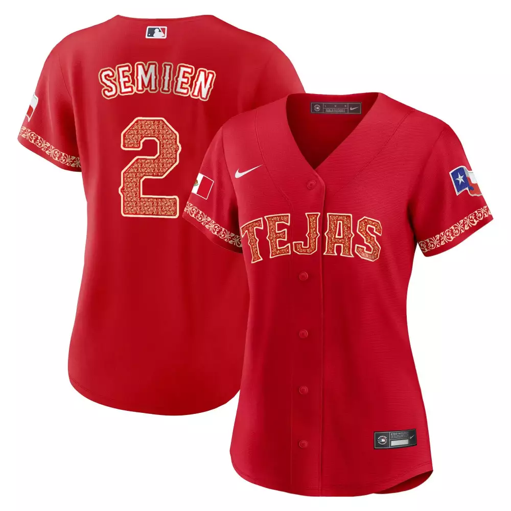 semien 2 texas rangers women s light blue all stitched jersey 2023 world series name patch