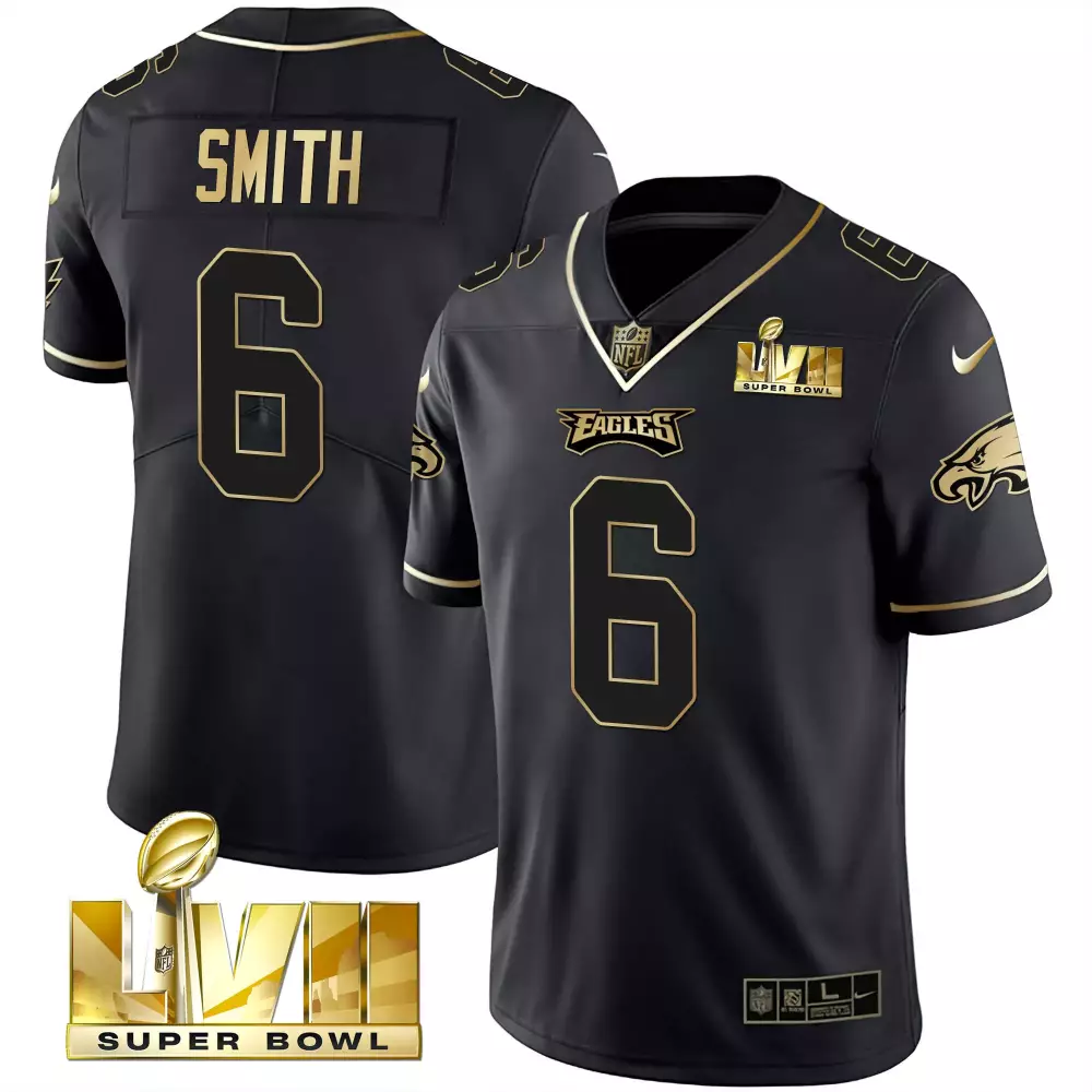 Smith 6 Philadelphia Eagles Black Vapor Limited Jersey | All Stitched Style | Fan Gear for Men, Women & Youth