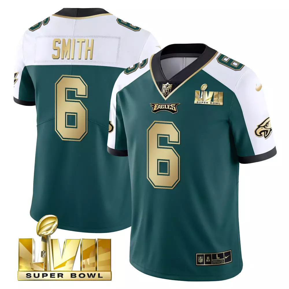 Smith 6 Philadelphia Eagles Super Bowl Vapor Gold Jersey | All Stitched Youth | For Men, Women & Youth