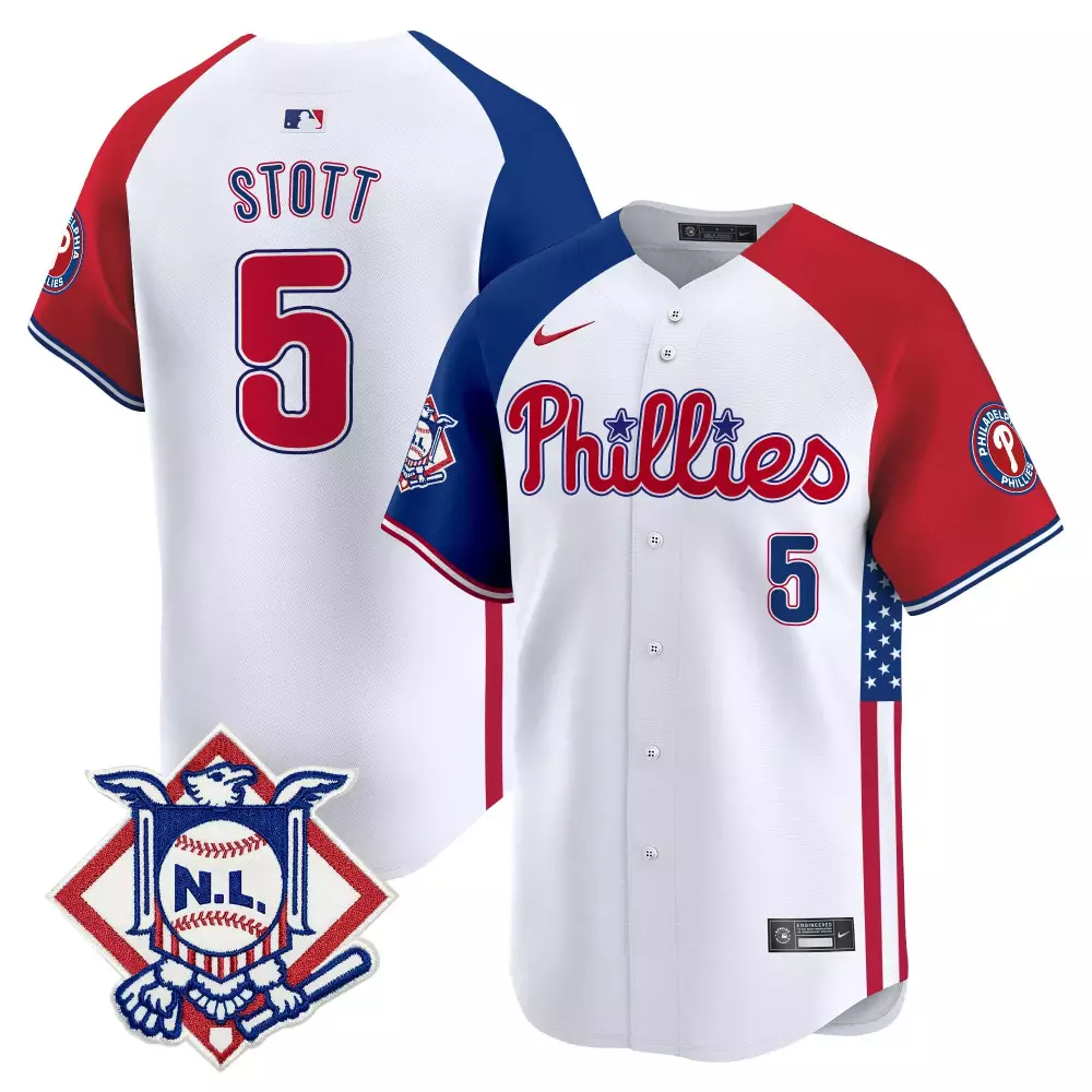 Stott 5 Philadelphia Phillies 2024 Limited Edition Red Stitched Vapor Jersey | For Men, Women & Youth | Fan Gear