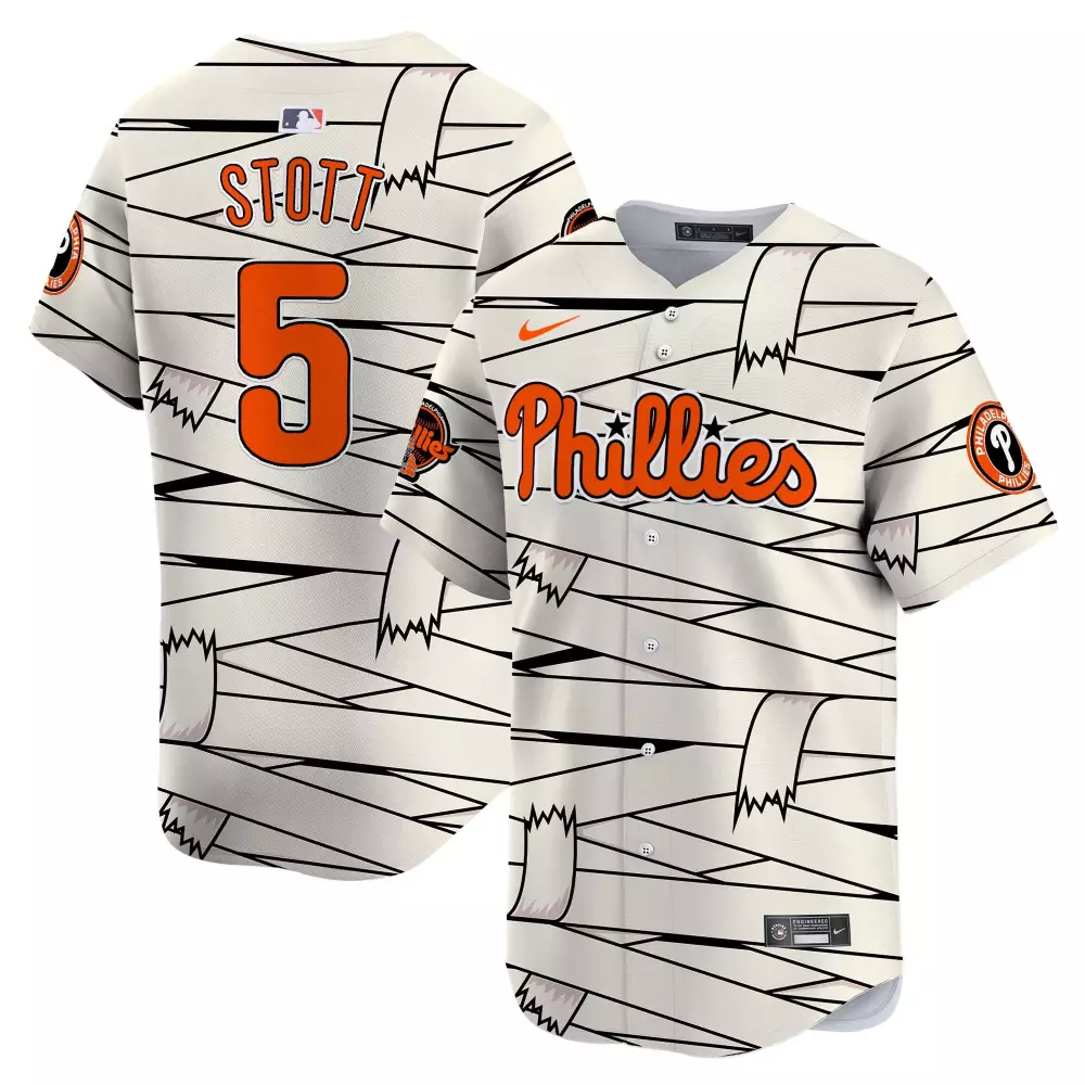 Stott 5 Philadelphia Phillies Green Stitched Jersey | Name Patch 2023 Men's Style | Game Day Outfit | For Men, Women & Youth