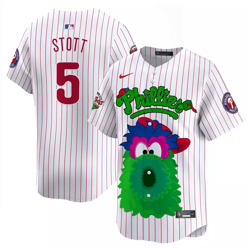 Stott 5 Philadelphia Phillies 2023 Vapor Jersey | Red Stitched Fan Gear | For Men, Women & Youth