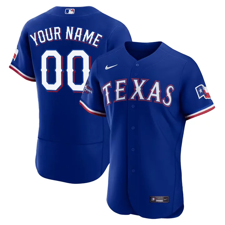 Texas Rangers Blue Stitched Jersey | 2023 Name Patch | Men's Style | Game Day Outfit | For Men, Women & Youth