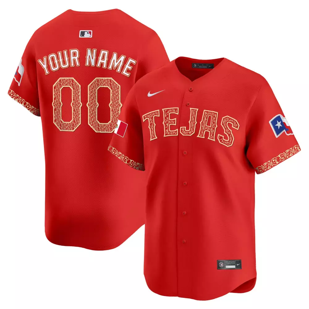 texas rangers red stitched jersey 2023 custom name patch for men