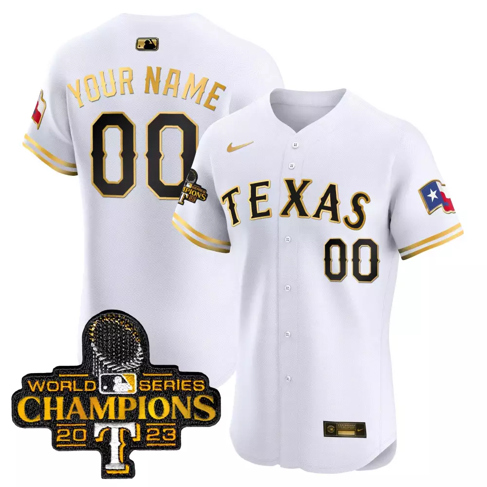 Texas Rangers 2023 World Series Champions All Stitched Jersey | White Your Name 00 Men's Style | Fan Gear for Men, Women & Youth