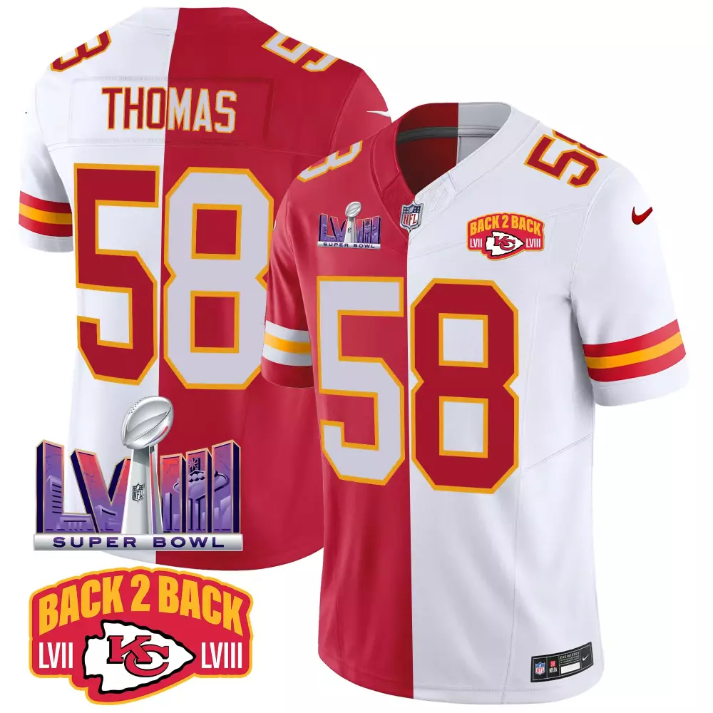 Thomas 58 Kansas City Chiefs Red All Stitched Vapor Jersey | Super Bowl LVII Edition | For Men, Women & Youth