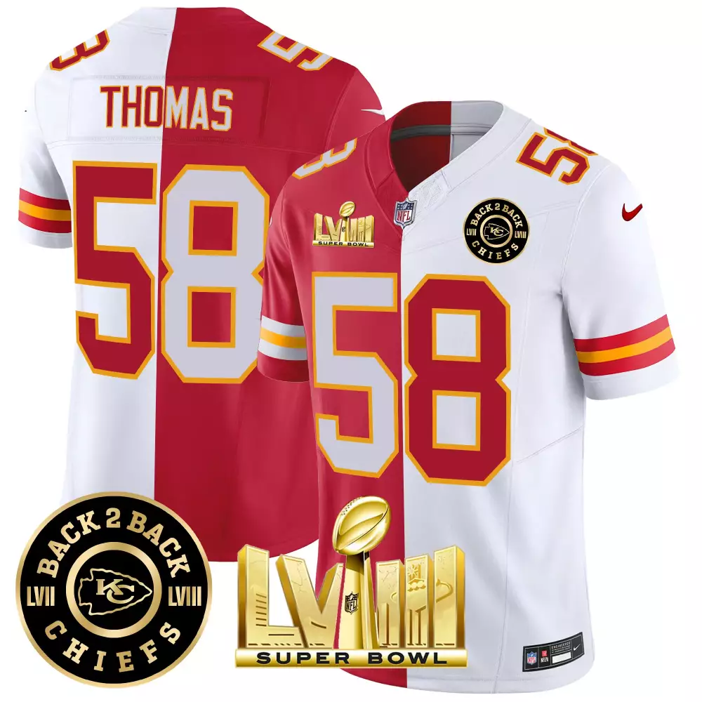 Thomas 58 Kansas City Chiefs Red All Stitched Vapor Jersey | Super Bowl LVII Edition | For Men, Women & Youth