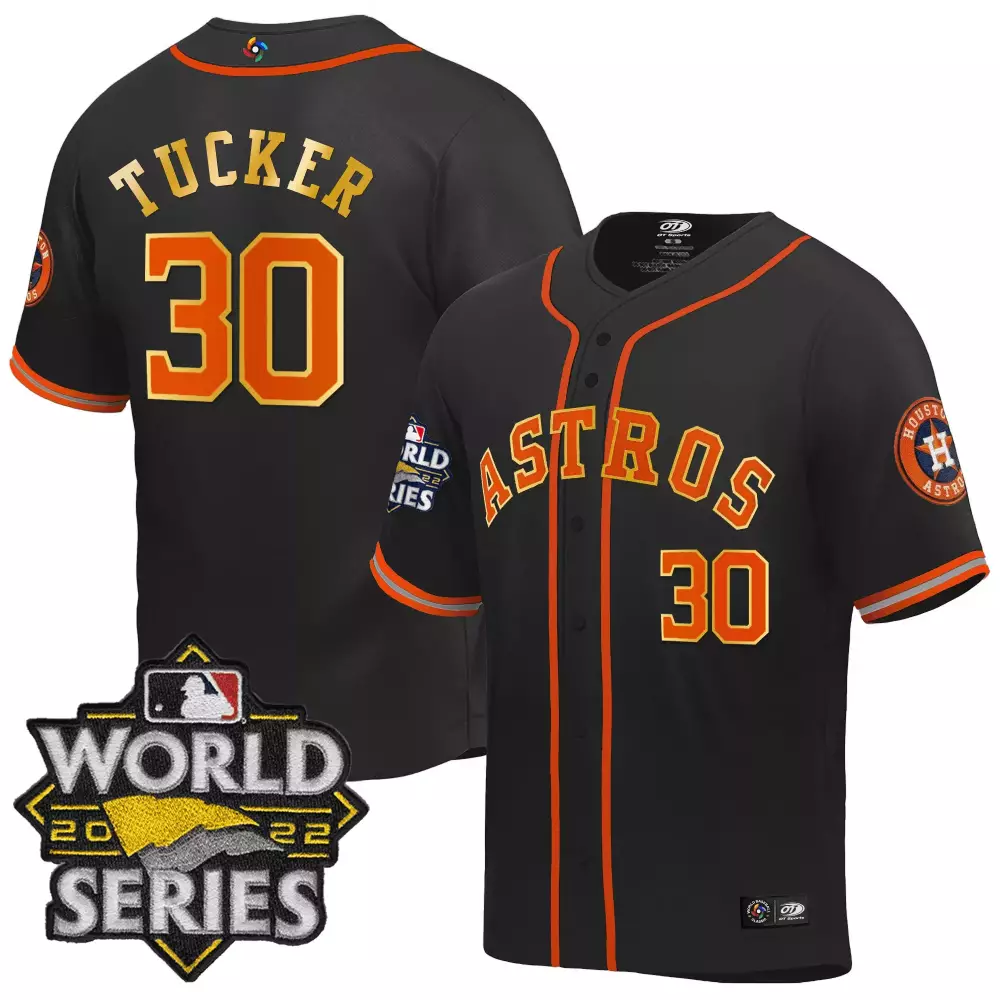Tucker 30 Houston Astros Black 2022 World Series Champions Jersey | All Stitched | Limited Edition Fan Gear | For Men, Women & Youth