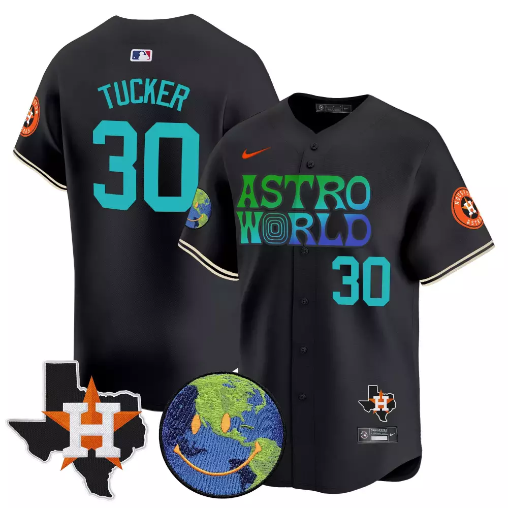 Tucker 30 Houston Astros Black 2022 World Series Champions Jersey | All Stitched | Limited Edition Fan Gear | For Men, Women & Youth