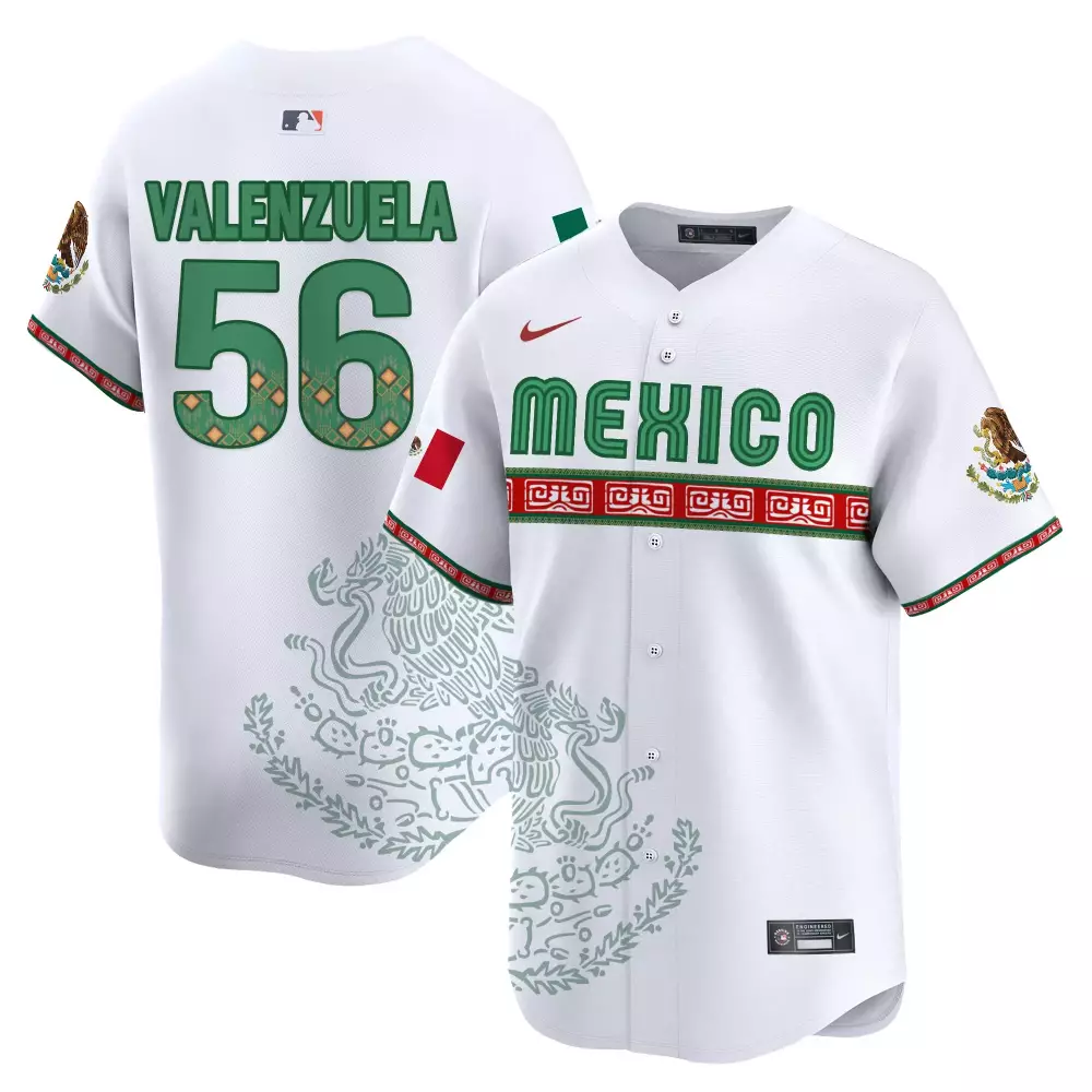 valenzuela 34 mexico white stitched jersey men s style name patch 2023
