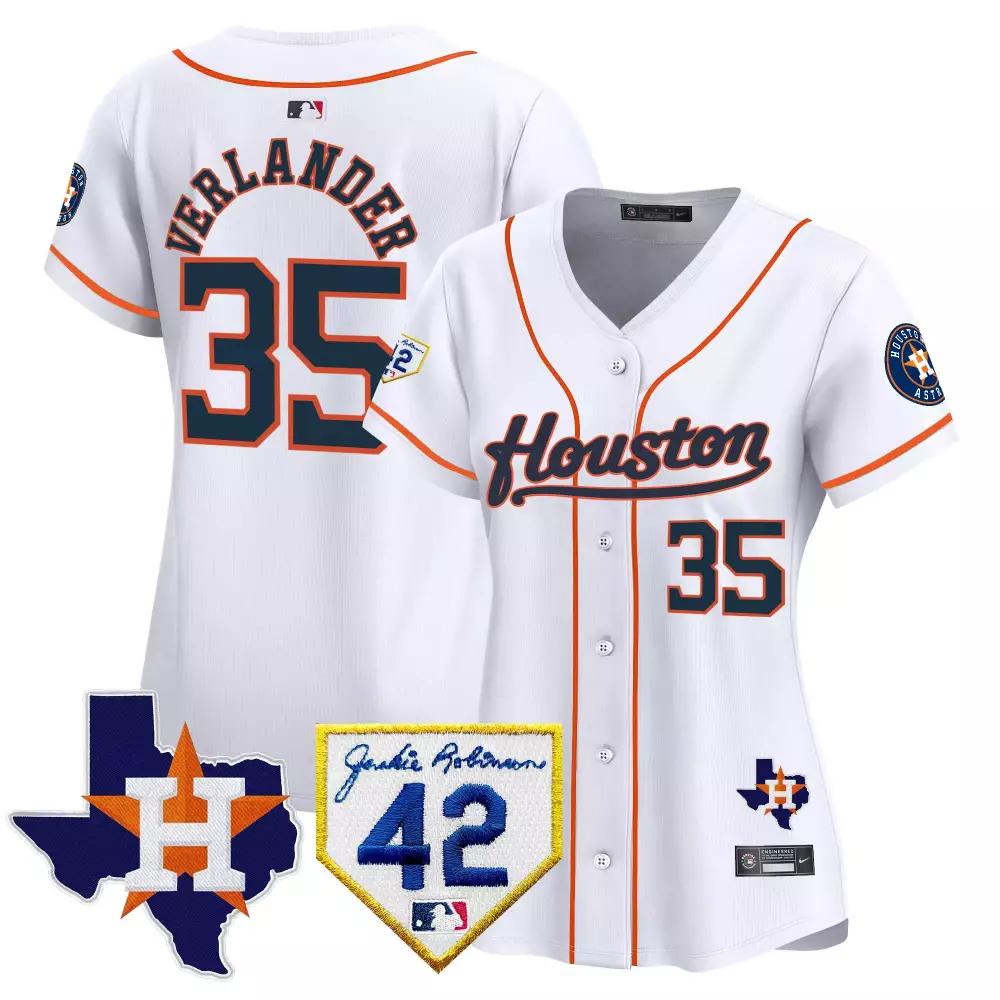 verlander 35 houston astros women s white stitched jersey name patch 2023