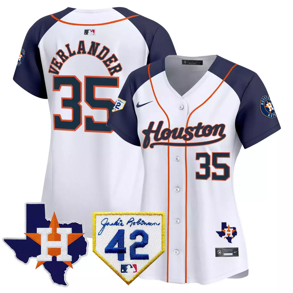 verlander 35 houston astros women s white stitched jersey name patch 2023