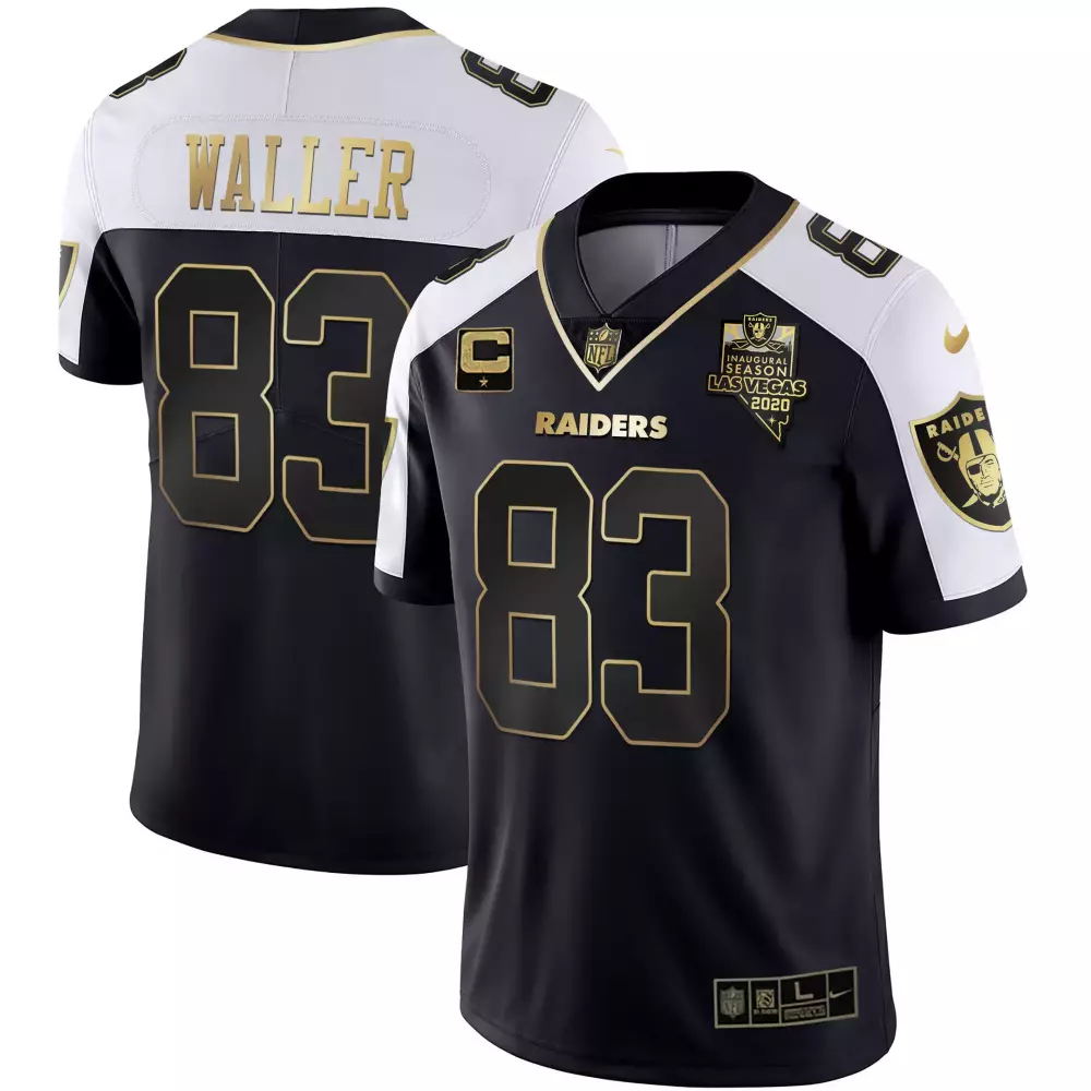 Waller 83 Las Vegas Raiders 2020 Inaugural Season Black Stitched Jersey | Men's Edition with Name Patch | For Men, Women & Youth
