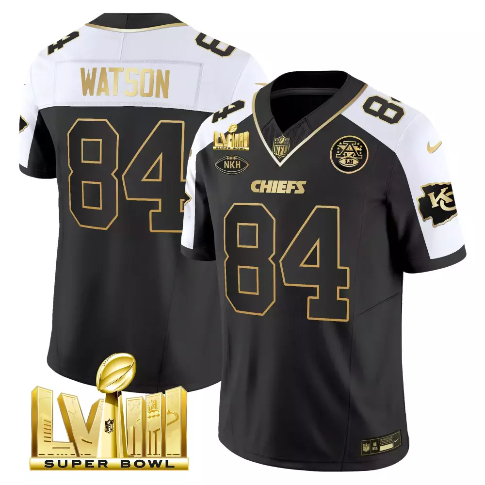 Watson 84 Kansas City Chiefs 2023 Black Stitched Jersey | Limited Edition Fan Gear | For Men, Women & Youth
